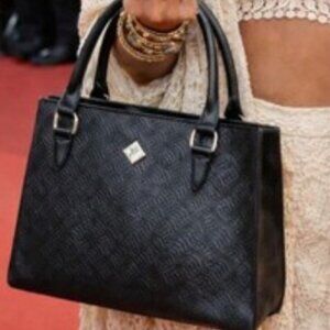 Lalique Cabas Tunga Shopper Tote – Black Embossed Leather | Made in France